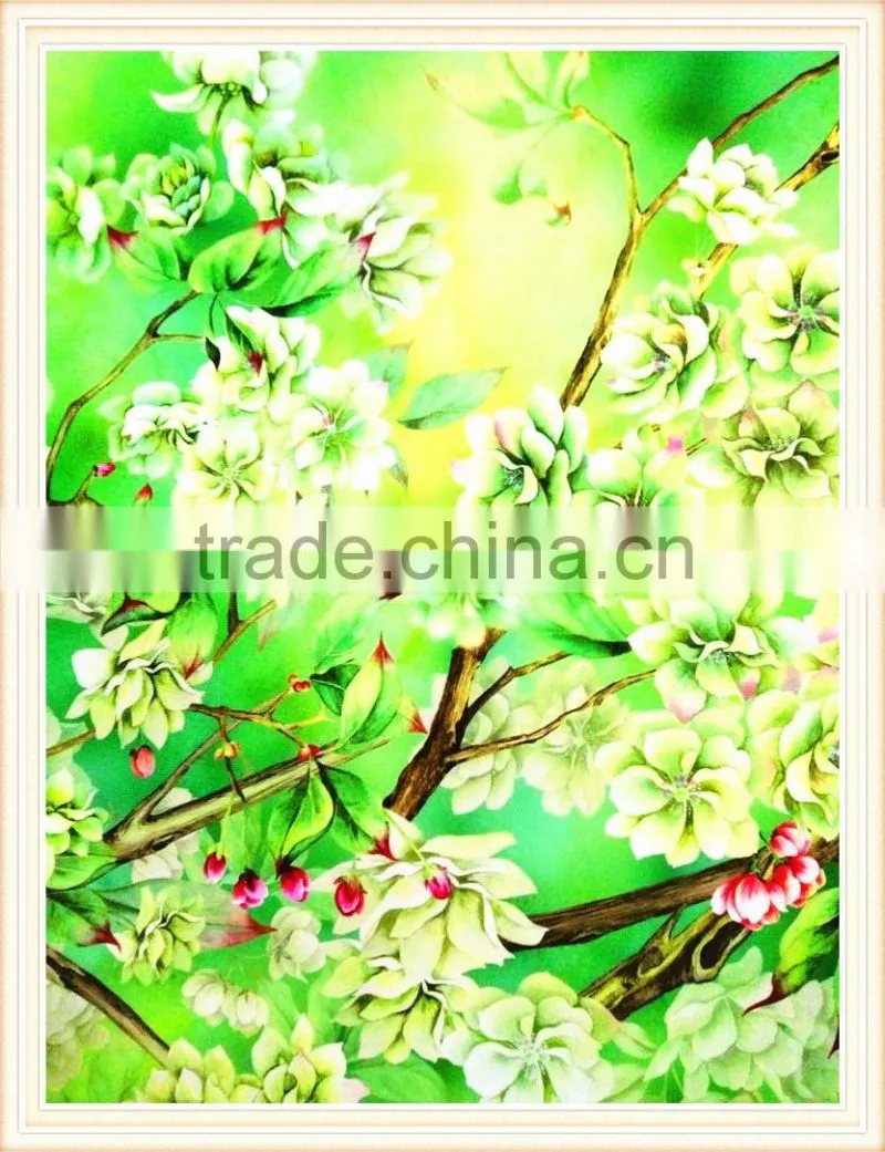 Hot selling birds and flower customized heat printing fabric transfers for textiles