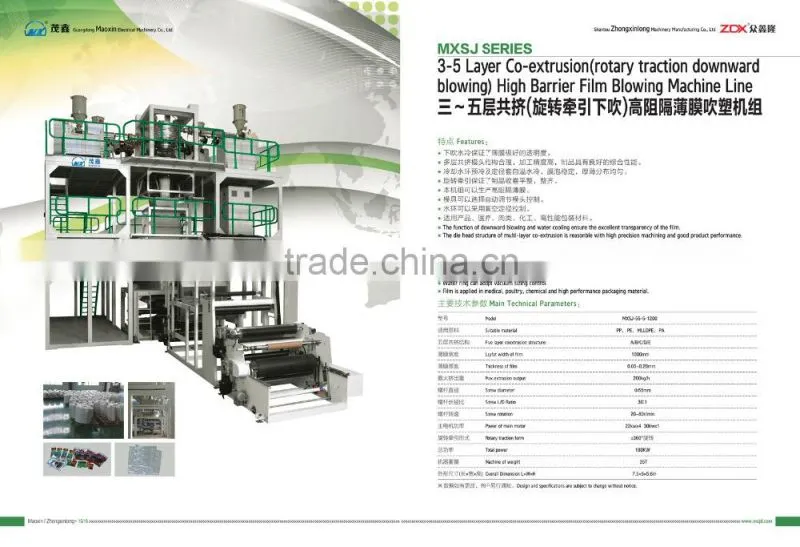 Film Blowing Machine with co-extrusion (rotary downward blowing)