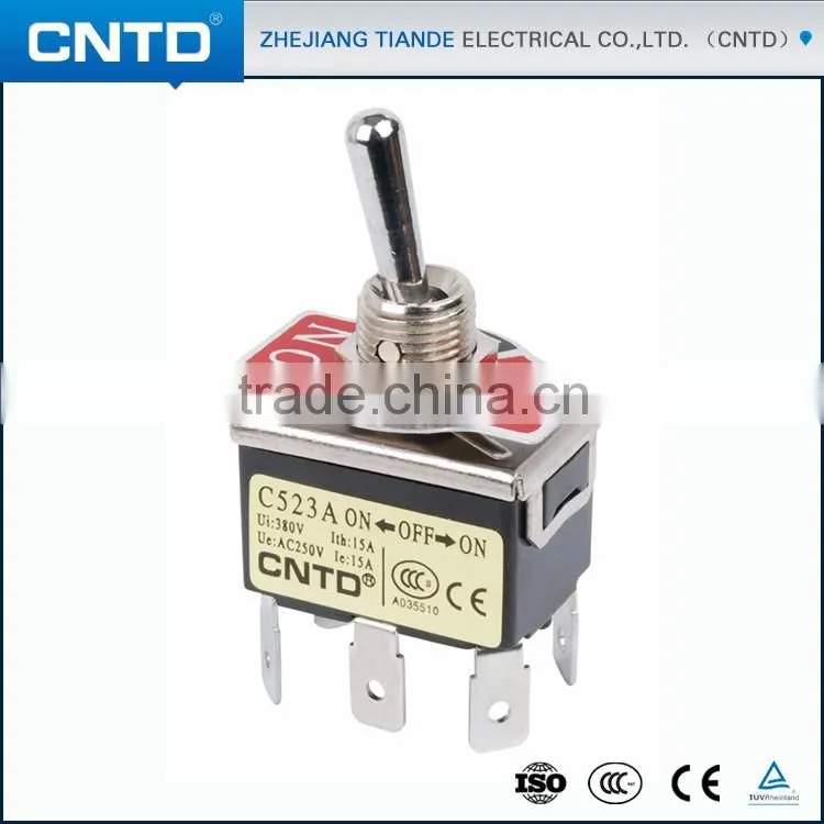 CNTD Latest Products In Market Double Pole 6 Pin ON OFF ON Waterproof Toggle Switch