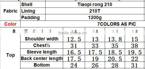 girl's jacket padding coat down jacket for winter