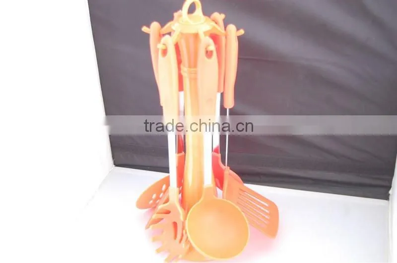 high-class nylon cookware set with 7pieces and one stand,bright international cookware set