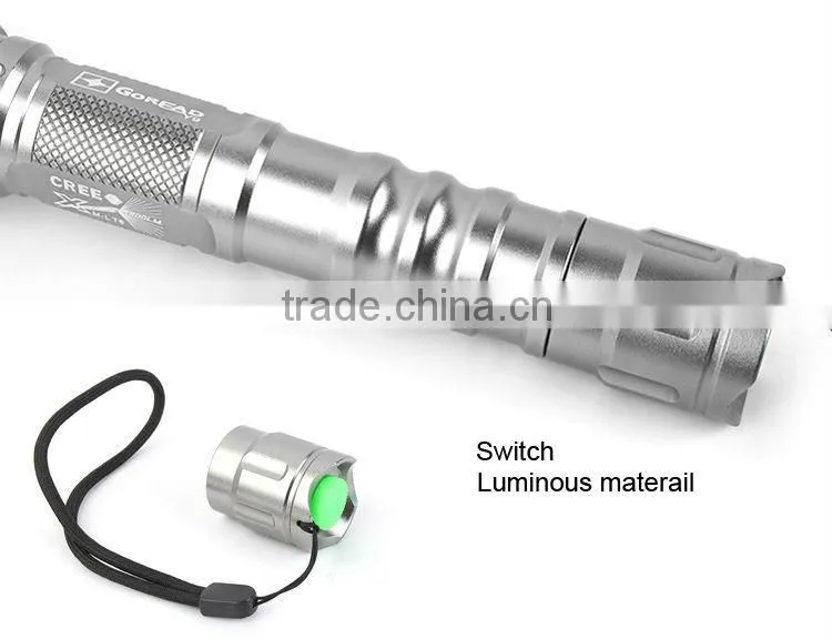 GOREAD Y9 High bright rechargeable tactical 10W XML T6 LED flashlight