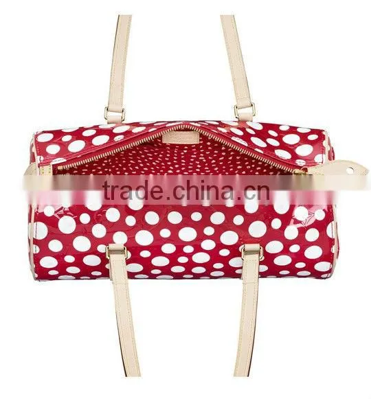 2013 new designer dots leather ladies handbag,hot imported handbags from china