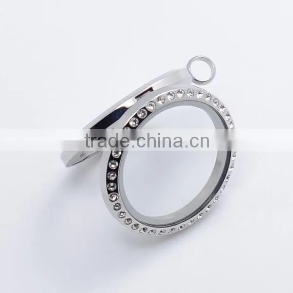 Hot selling 30mm round crystal floating glass locket