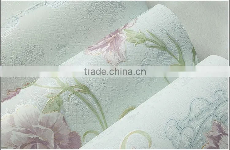 colorful big follower bedroom decoration pure paper wallpaper