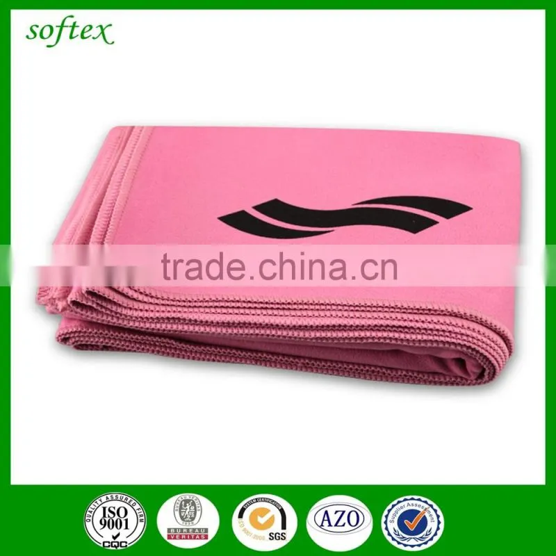 Logo printed microfiber suede sport cloth