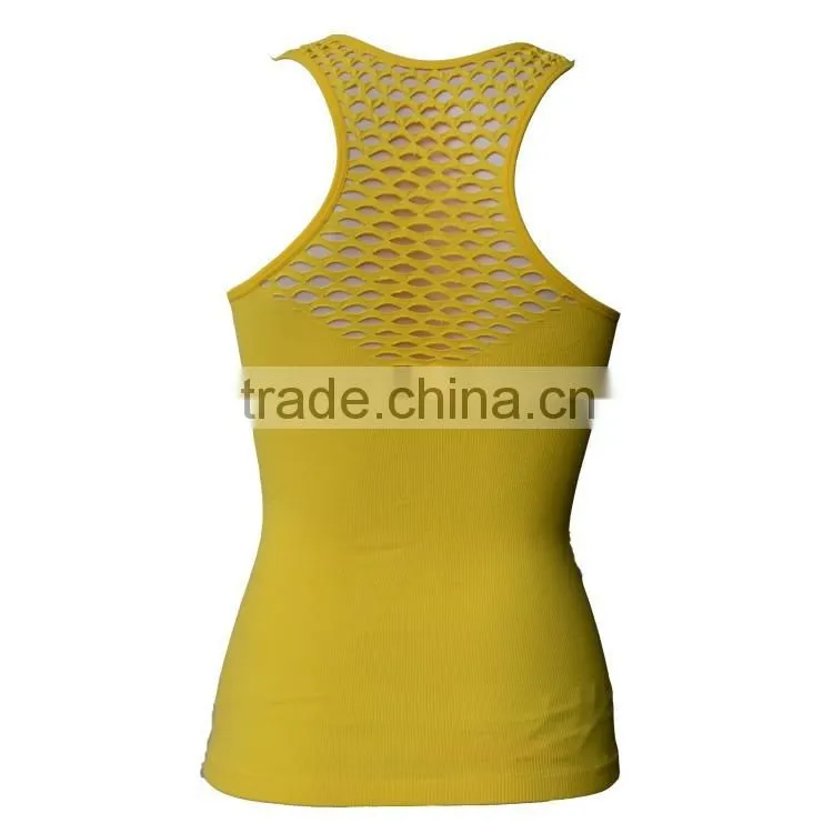 YiWu Manufacturer Design Hot Sale Women Tank Top with Mesh