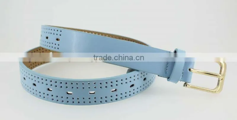 HOT 1 inch Women fashion summer dresses belt with colorful leather buckle in summer china Factory