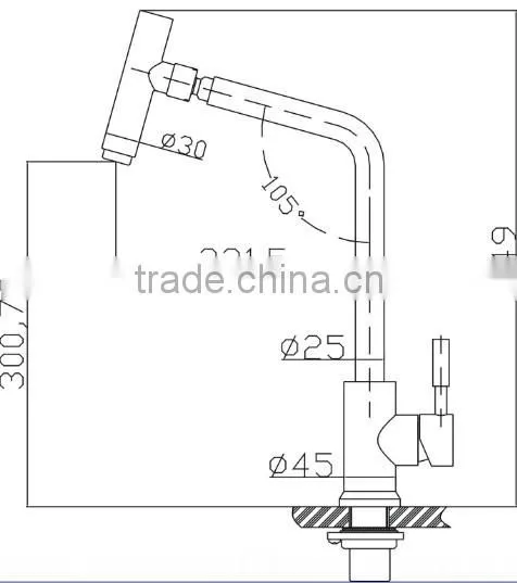deck mounted kitchen stainless steel basin faucet