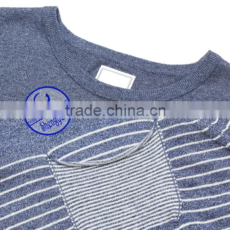 2015 China supplier custom long sleeve mens yarn dyed t-shirt with pocket wholesale clothing