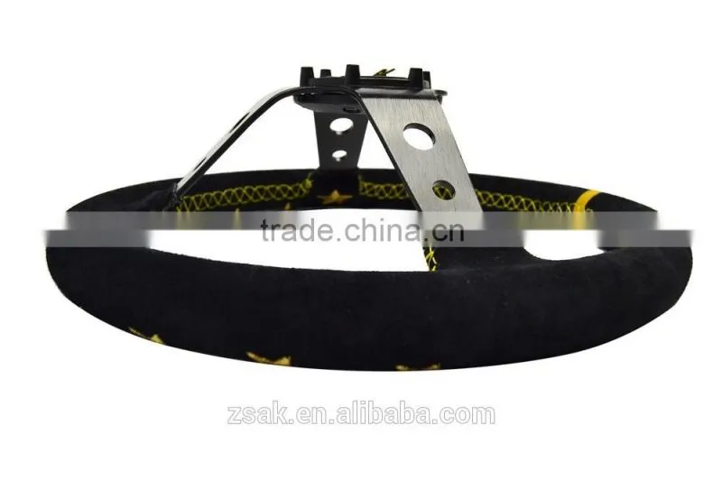 Suede leather deep dish 14'' steering wheel for cars