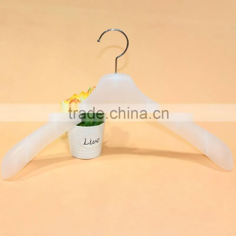 High class dress hanger white plastic hanger with metal hook