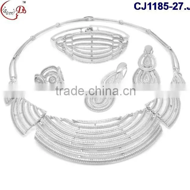 CJ1185-2 Hot sell fashion good quality 18k dubai gold jewelry set for party