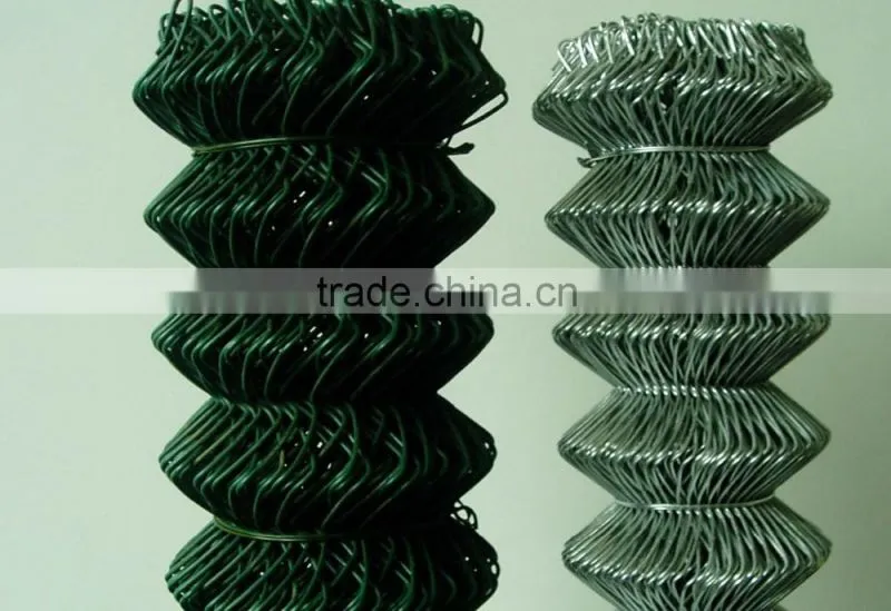 galvanized chain link fence/diamond wire mesh/pvc coated chain link fence