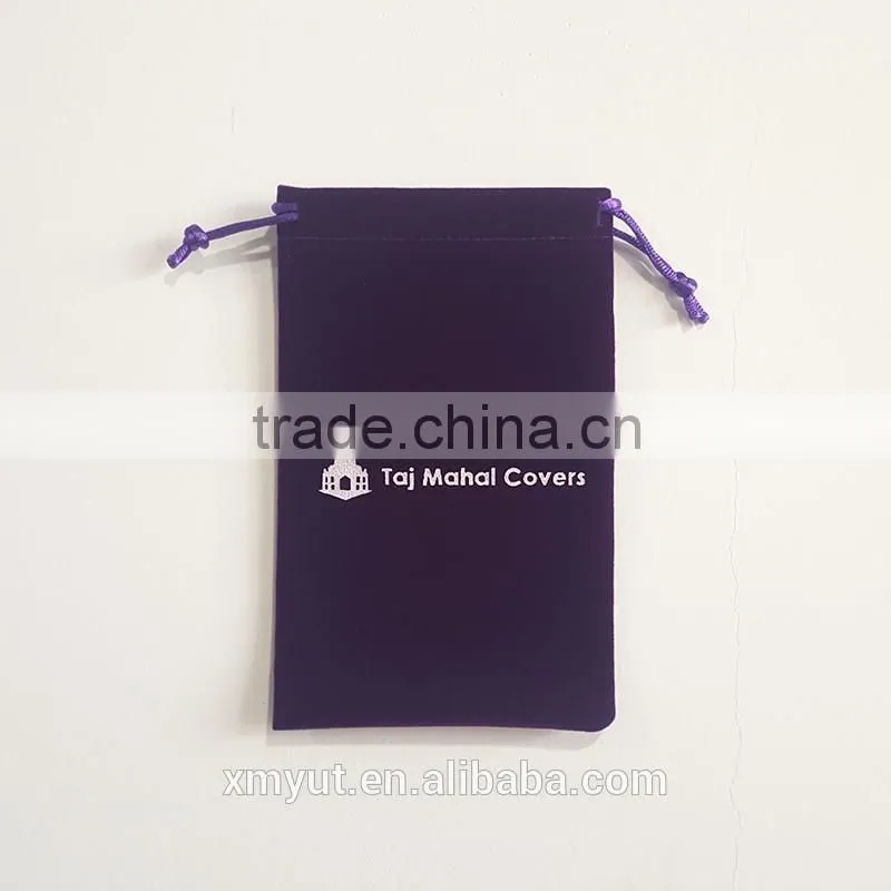 promotional cheap small custom velvet drawstring pouch bag