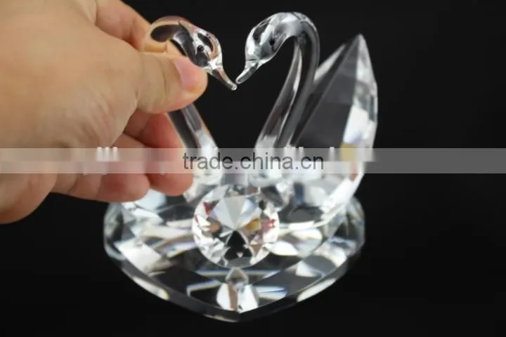 factory directly sale beautiful couple crystal swans