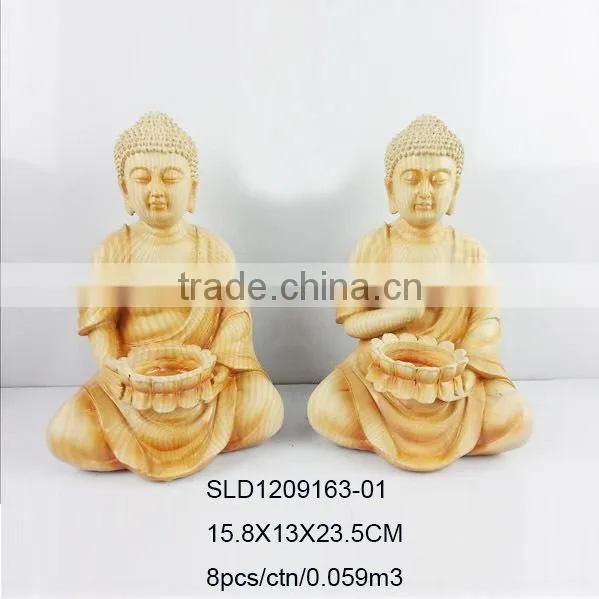 Wooden finish buddha statue home decoration for sale