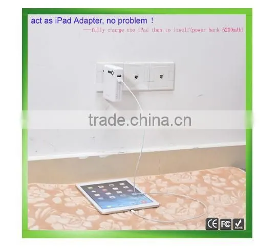 Universal Wall Charger with Battery Power bank AC plug travel charger HY-UP015 adapter