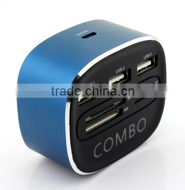 usb2.0 hub combo card reader with led logo