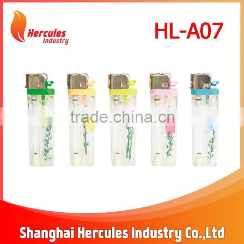 Plastic HL-A07 refillable flint gas lighter