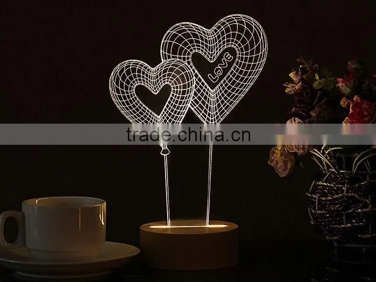 2015 New Product Custom 3D Table Night Light, Led Night Lamp