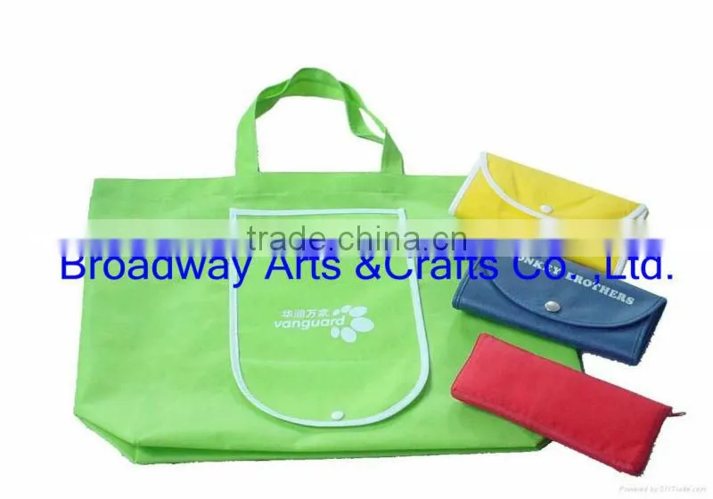 eco friendly advertisement foldable promotion bag with bottom