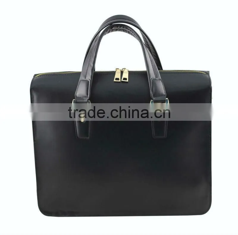 custom made top-quality genuine leather men's briefcase with hot selling metal brand breifcase, genuine leather briefcase