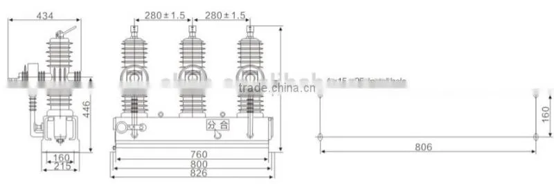 12kv ZW43-12(G)/M630-20 outdoor high voltage permanent magnet vacuum circuit breaker