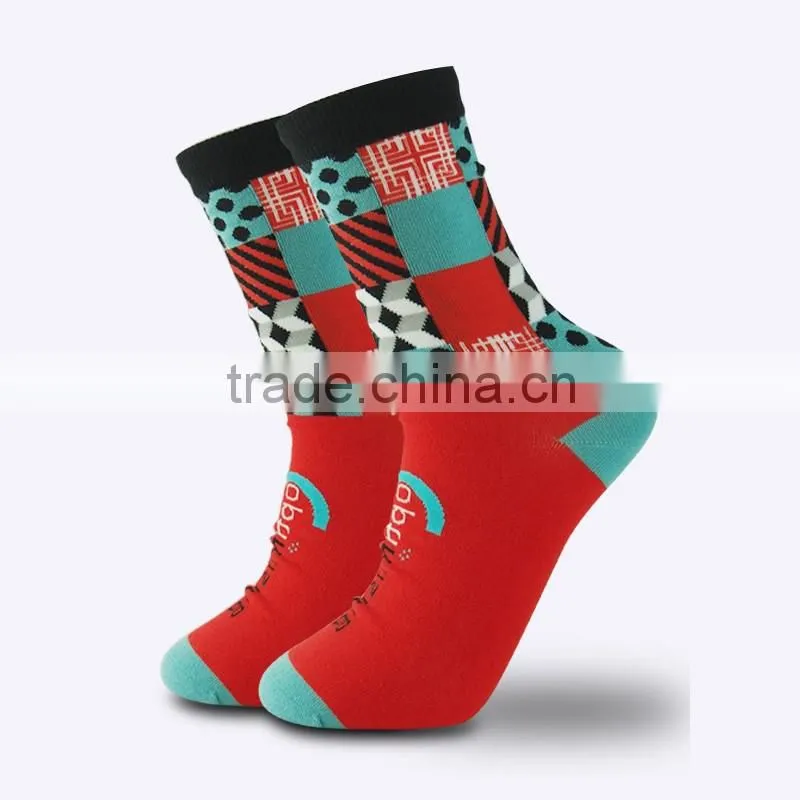 OEM services custom logo and brand name with different pattern colorful socks