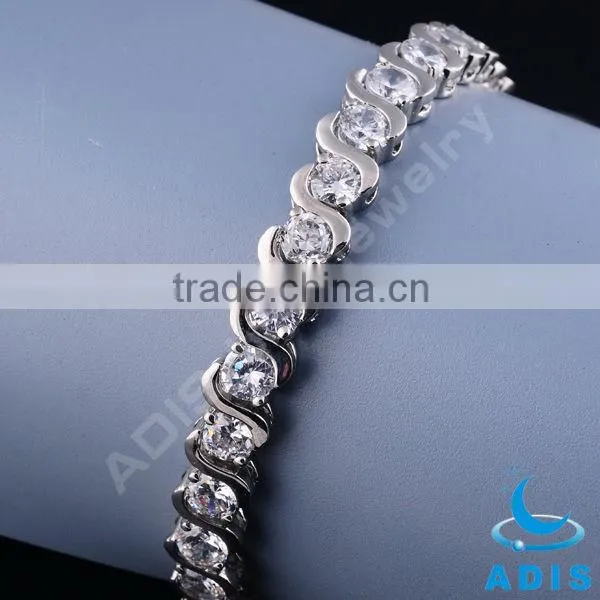 2014 Fashion Silver Plated CZ Brass Bracelets