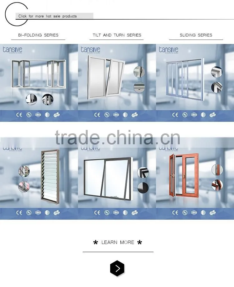 white powder coating double glazed insulated soundproof aluminium awning windows