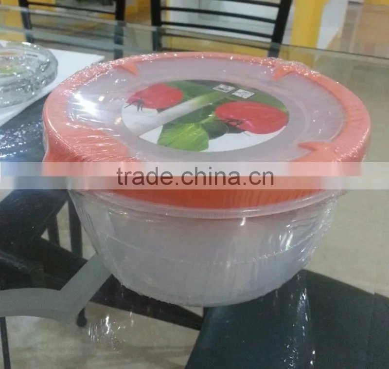3pcs TPR rectangle rubbermaid food storage container set