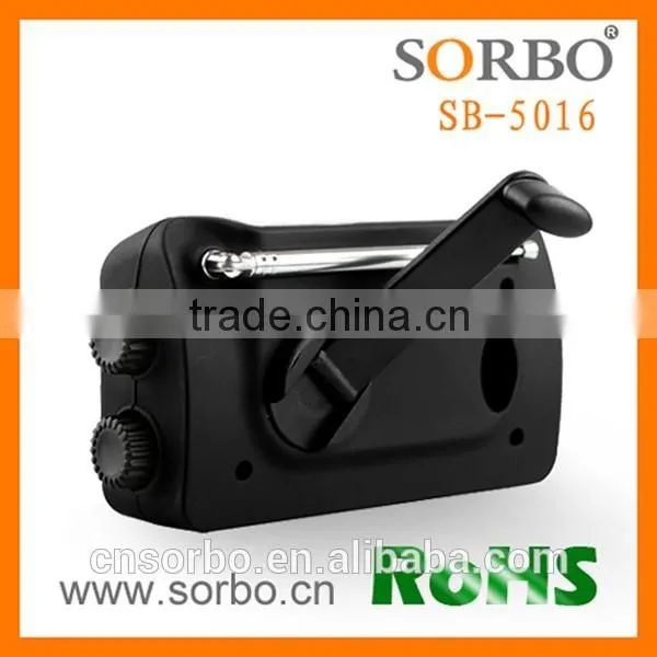 2016 Trending Products Portable Panel AM FM Radio with Alarm Clock/ Mobile Solar Hand Crank Generator Charger