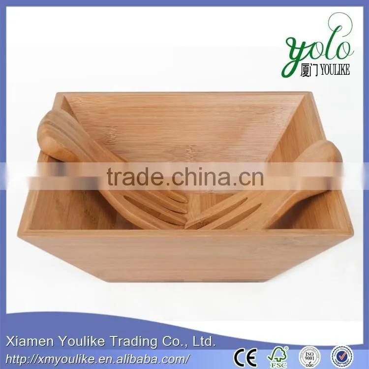 Hot Selling Natural Eco-Friendly bamboo bowl disposable Bamboo Salad Bowl