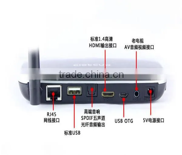 Smart Android4.4 TV Box Rockchip RK3128t Quad Core 2G/16G Smart set-top box Miracast Airplay WiFi Bluetooth w/ Remote Controller