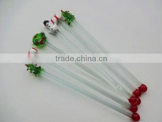 Glass Swizzle Sticks Cocktail Stirrers Mixed Drink Stir Sticks Handmade Fused Glass
