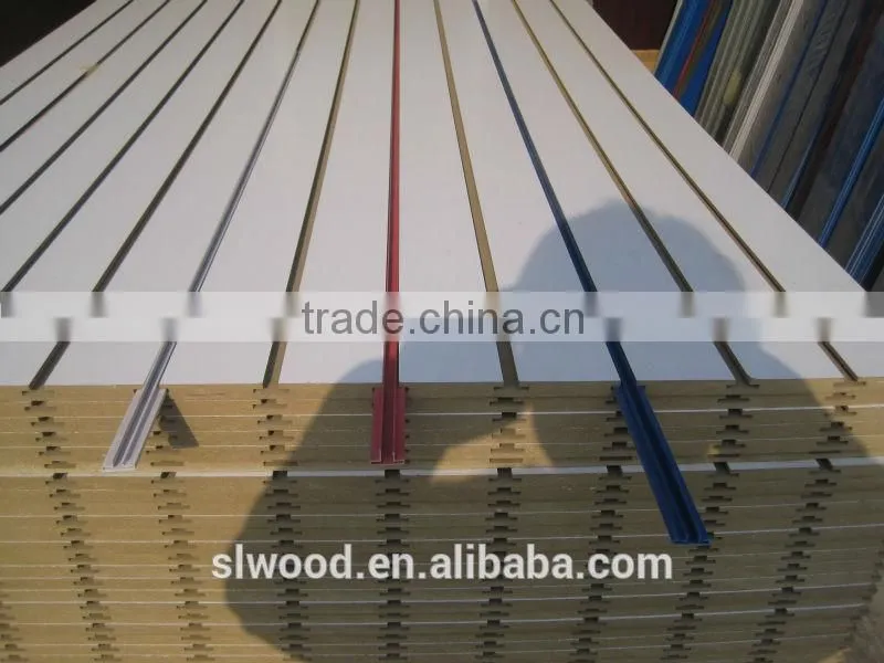 white melamined poplar core slotted mdf slot/grove on 2440mm side