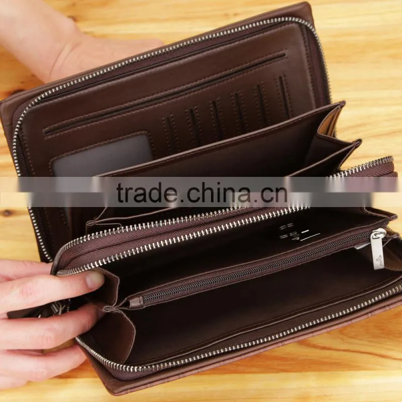 hot genuine leather hand wallet for business man