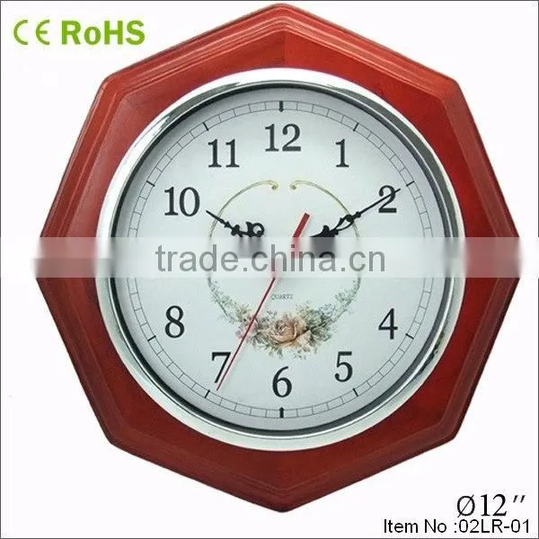 antique octagonal wood clock watch vintage wall