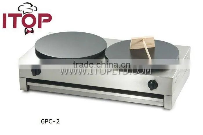 stainless steel double plate gas crepe maker
