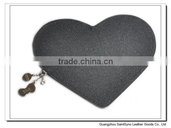 002 PU leather heart-shaped mousepad