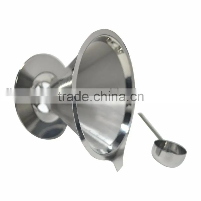 Eco friendly stainless steel coffee dripper/SS coffee filter