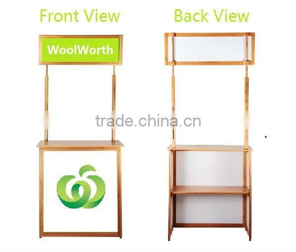 Bamboo Roll Up Banner Stand, Bamboo Display Stand, Bamboo Display Shelf