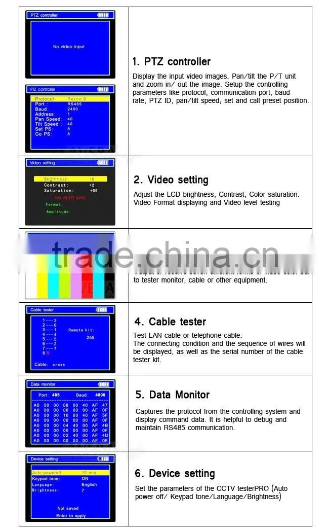 2.8 inch Digital TFT LCD Monitor Security Camera CCTV Tester pro
