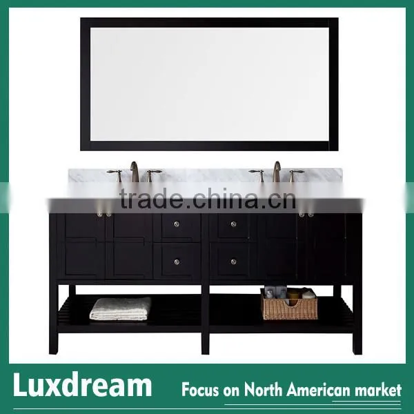 24" wooden bathroom furniture cabinet with frame mirror bespresso finish