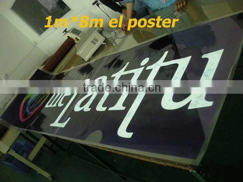 acrylic el poster / el advertising with acrylic frame ,sucked on the glass