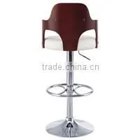 #2014H# Modern New Bent Plywood PU Leather Swivel High Bar Stools for Kitchen Use