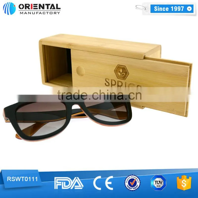 colorful we can custom design wooden sun glasses, skateboard wooden polarized sunglasses