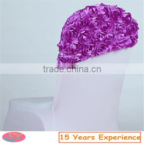new style polyester rose taping embroidery chair sash, beauty satin chair sashes for event chair cover