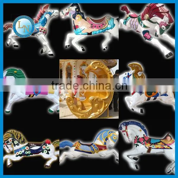 Amusement children playground equipment! Amusement park kids carousel horse rides with christmas lights for sale